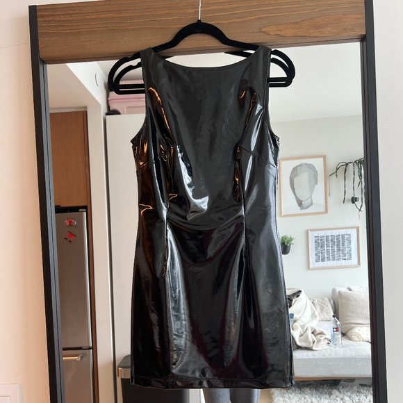Cydnie Jordan Patent Mini Dress in Black - Picture 8 of 10